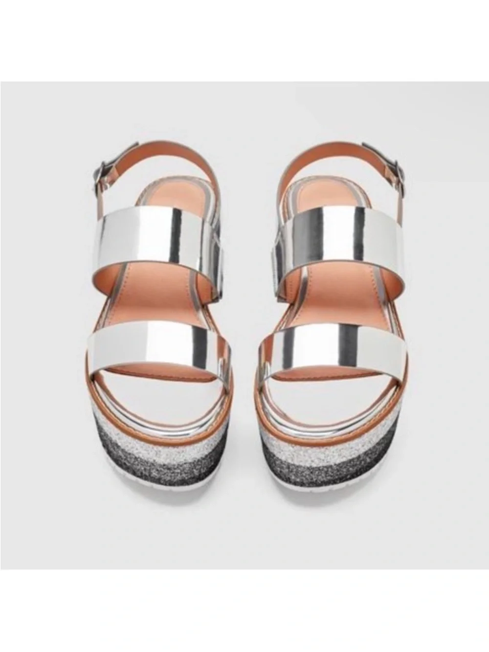 Zara Metallic Platform Sandals - Picture 3 of 5